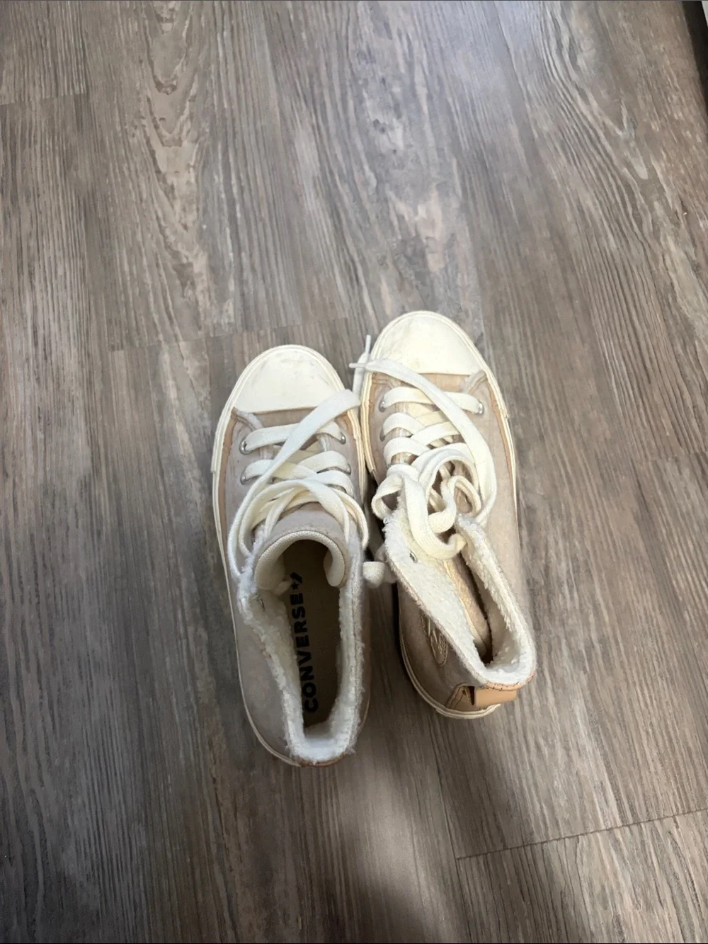 Converse Beige/Cream High-Top Sneakers